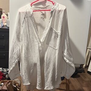 Aerie White Textured Top